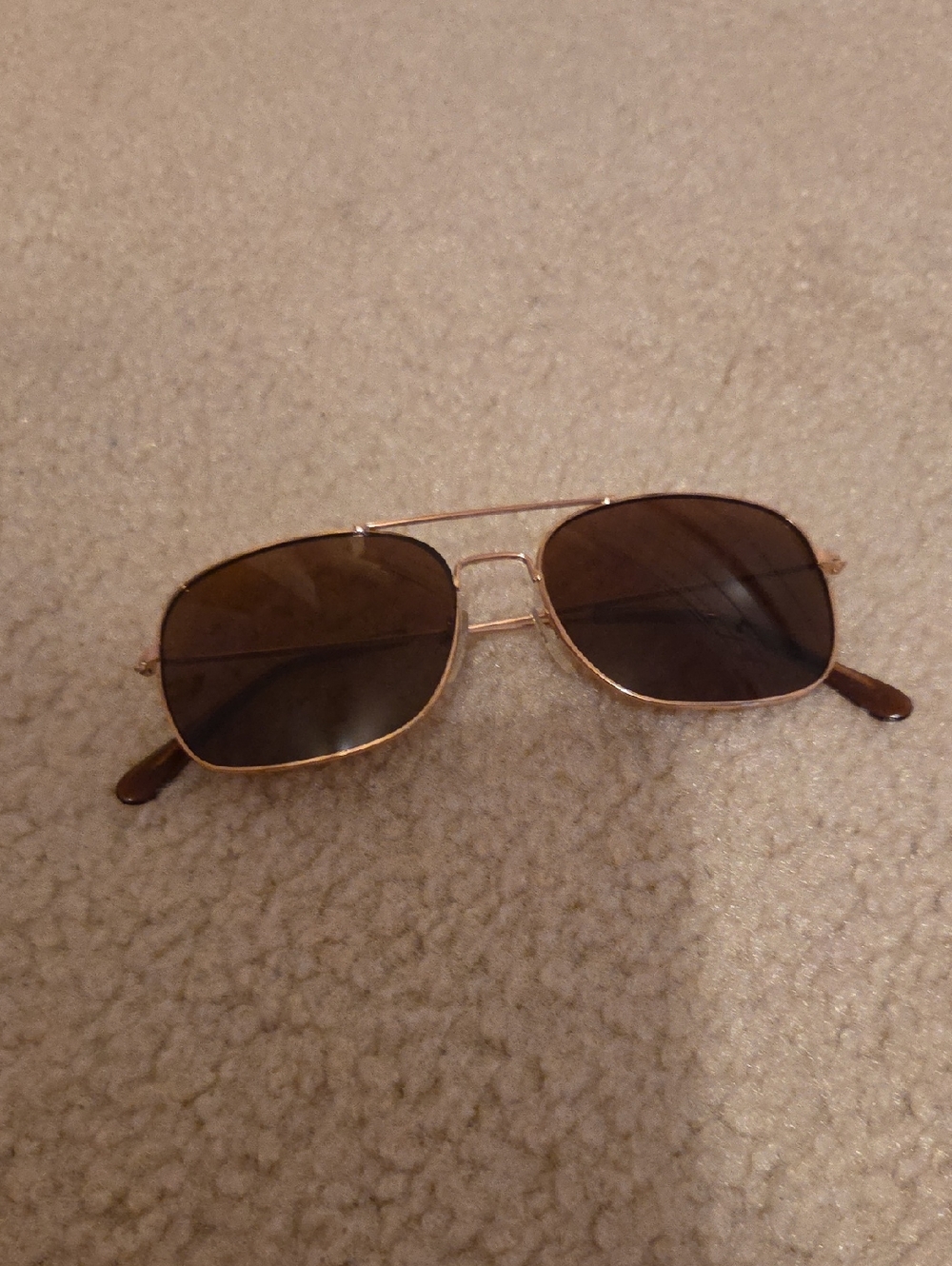 Aviator Sunglasses in Brown with Gold Frame